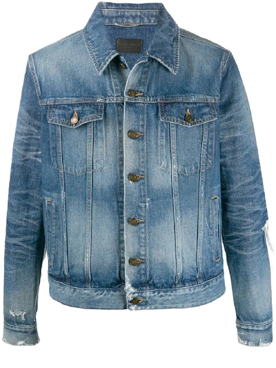 Shop Saint Laurent Jacket In Blue Denim