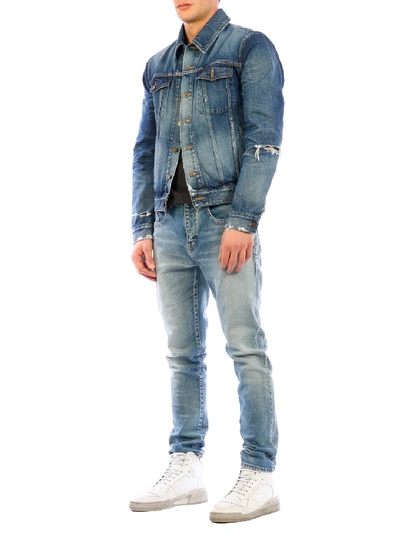 Shop Saint Laurent Jacket In Blue Denim