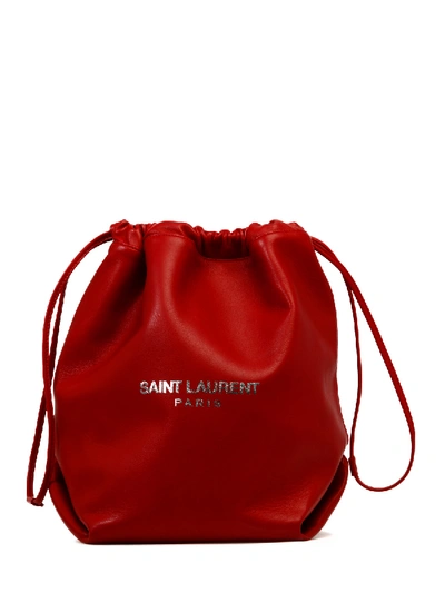 Shop Saint Laurent Teddy Bag Red Leather