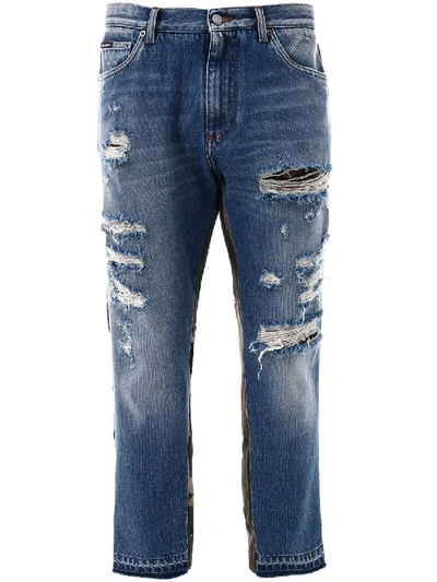 Shop Dolce & Gabbana Blue Denim Camouflage