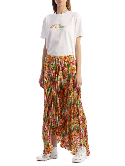 Shop Plan C Floral Pliss Skirt In Printed