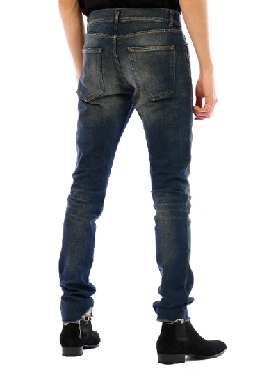 Shop Saint Laurent Jeans Skinny Blue Moon In Light Blue