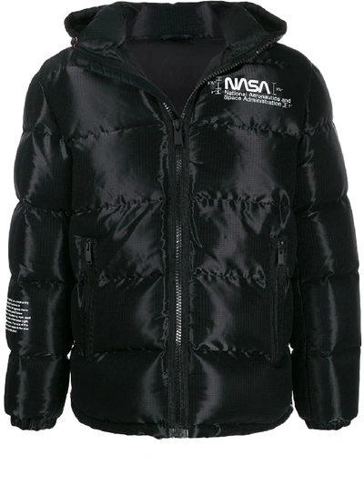 Shop Heron Preston Nasa Puffer Jacket In Black