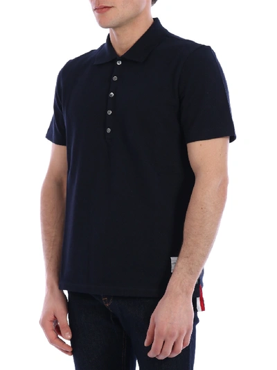 Shop Thom Browne Polo Back Stripe Blue