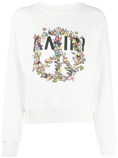 Shop Amiri Sweatshirt Peace White