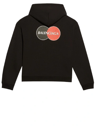 Shop Balenciaga Felpa Uniform Zip-up Con Cappuccio In Black