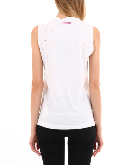 Dsquared2 Hawaii White Cotton Top In White
