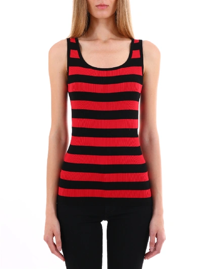 Shop Dolce & Gabbana Striped Top In Red