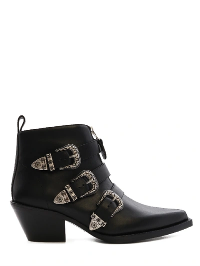 Shop R13 Ankle Three Buckle Boot In Black