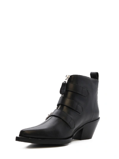 Shop R13 Ankle Three Buckle Boot In Black