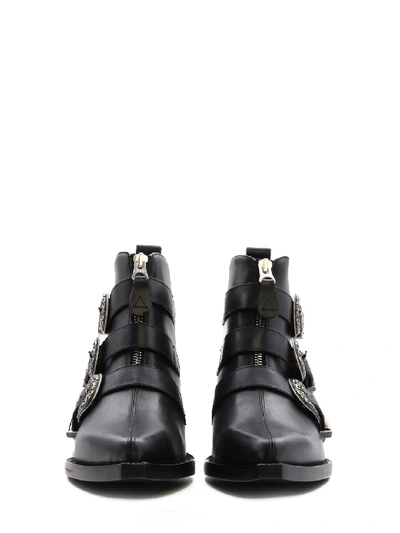 Shop R13 Ankle Three Buckle Boot In Black