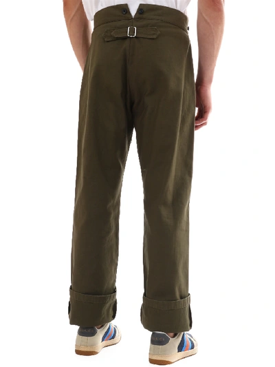 Shop Loewe Trousers Military Green
