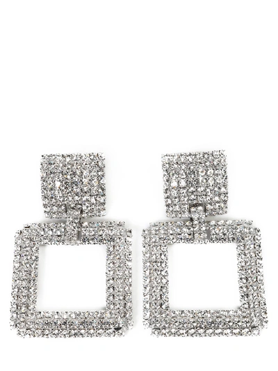 Shop Alessandra Rich Crystals Earrings In Silver