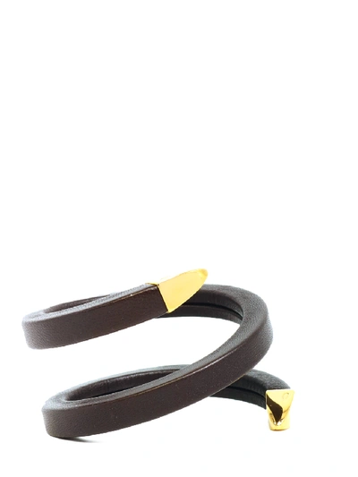 Shop Bottega Veneta Spiral Bracelet Brown