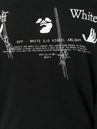 Shop Off-white Black Logo Workers Hoodie