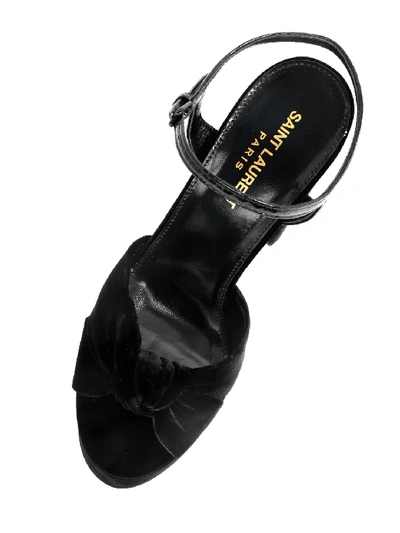 Shop Saint Laurent Bianca Sandals In Velvet In Black