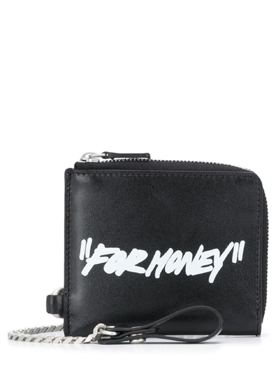 Shop Off-white 'for Money' Chain Wallet In Black