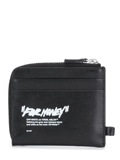 Shop Off-white 'for Money' Chain Wallet In Black