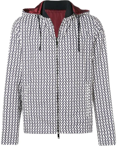 Shop Valentino Jacket Optical V In Blue