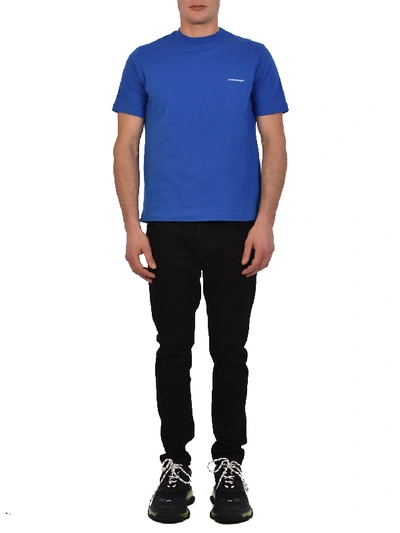 Shop Balenciaga T-shirt Logo Blu In Blue