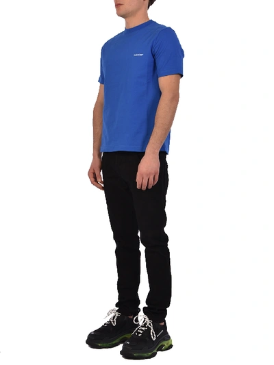 Shop Balenciaga T-shirt Logo Blu In Blue