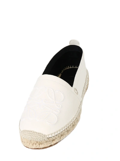 Shop Loewe Leather Espadrilles White