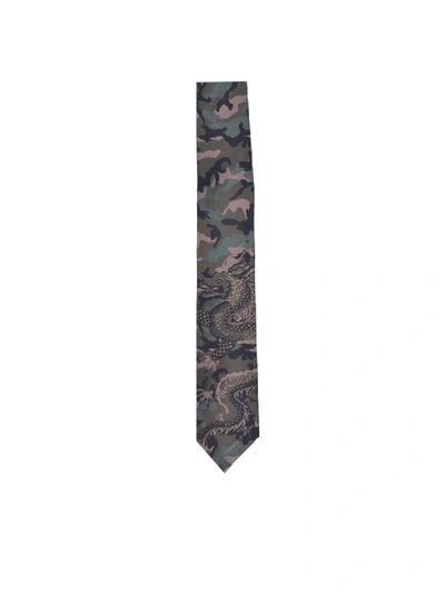 Shop Valentino Camuflage Tie In Green