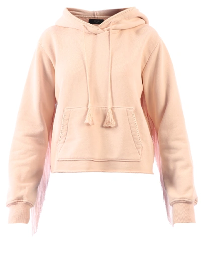 Shop Amiri Hoodie Fringes Pink