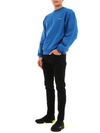 Shop Balenciaga Copyright Logo Sweatshirt In Blue