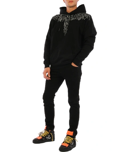 Shop Marcelo Burlon County Of Milan Hoodie Wings Sketch In Black