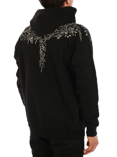 Shop Marcelo Burlon County Of Milan Hoodie Wings Sketch In Black