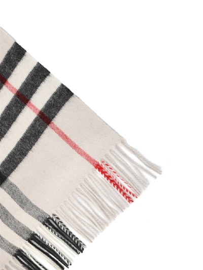 Shop Burberry Cashmere Scarf Tartan In Beige