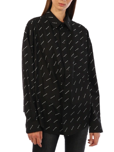 Shop Balenciaga Logo Shirt Black