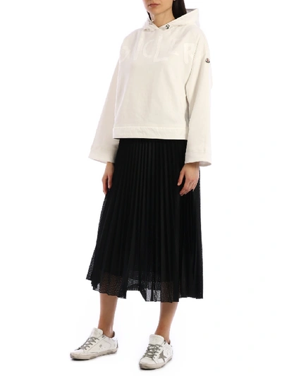 Shop Moncler Pleated Midi Skirt Black