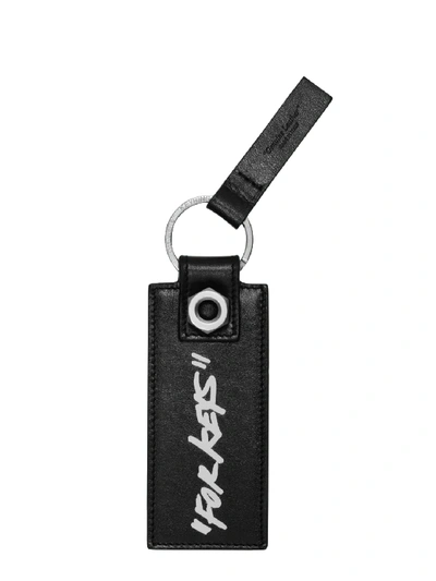 Shop Off-white Leather Keychain Black