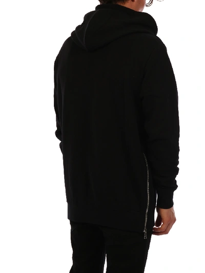 Shop Balmain Multicolor Logo Hoodie In Black