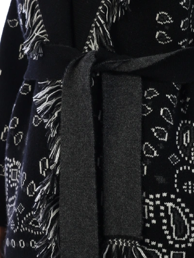 Shop Alanui Bandana Cardigan Black