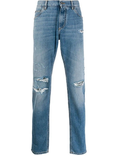 Shop Dolce & Gabbana Skinny Jeans In Light Blue