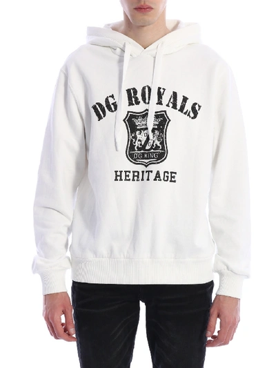 Shop Dolce & Gabbana Sweatshirt Dg Royals White