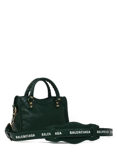 Shop Balenciaga Classic Mini City Bag In Green