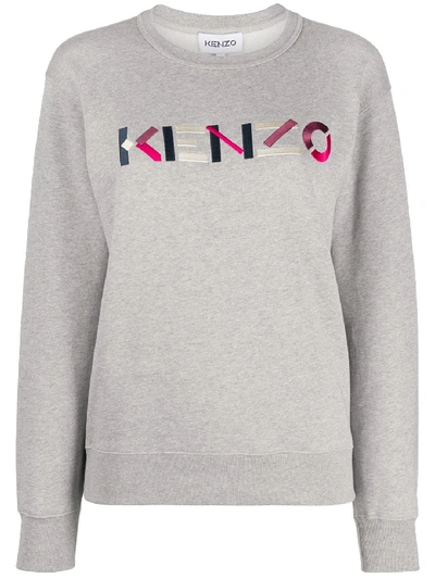Shop Kenzo Sweatshirt Logo Gray In Grey