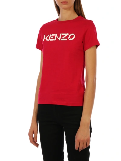 Shop Kenzo T-shirt Logo In Fuxia