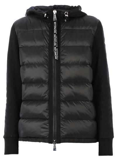 Shop Moncler Down Sweatshirt In Black