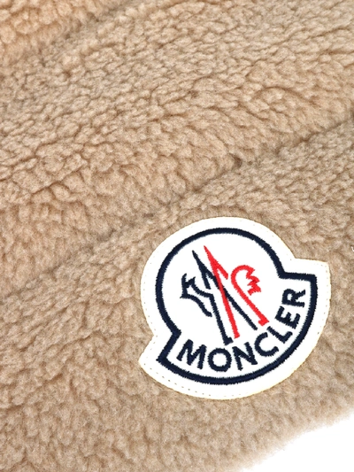 Shop Moncler Faux Fur Scarf In Camel