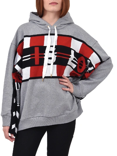 Shop Stella Mccartney Grey Patchwork Hoodie