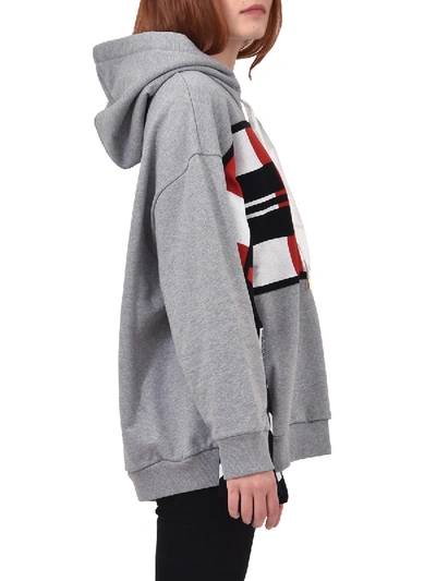 Shop Stella Mccartney Grey Patchwork Hoodie