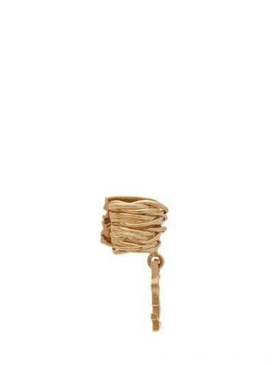 Shop Saint Laurent Earring Opyum Monogram Gold