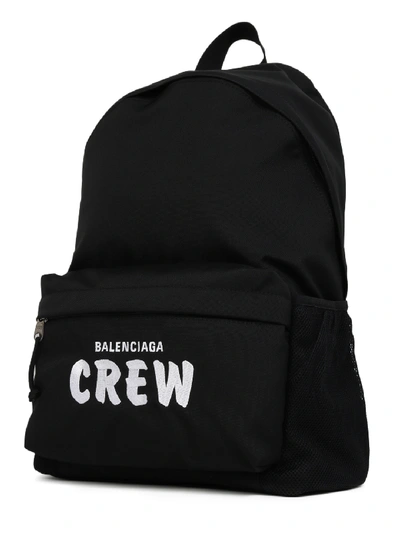 Shop Balenciaga Crew Nylon Backpack In Black
