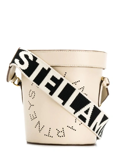 Shop Stella Mccartney Stella Logo Bucket Bag White