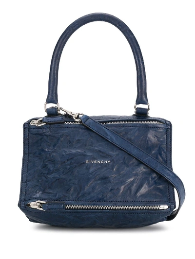 Shop Givenchy Small Pandora Leather Bag In Blue